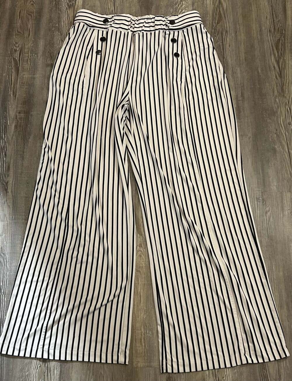 Robert Louis Women's Striped Wide Leg Sailor Pants Size XL